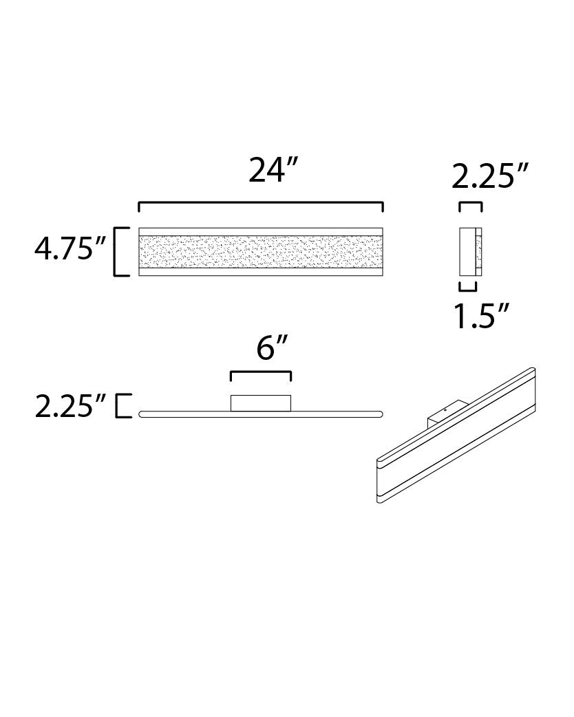 Maxim Visor 24" LED Wall Sconce in Black 24754FTBK