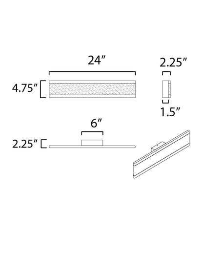 Maxim Visor 24" LED Wall Sconce in Black 24754FTBK