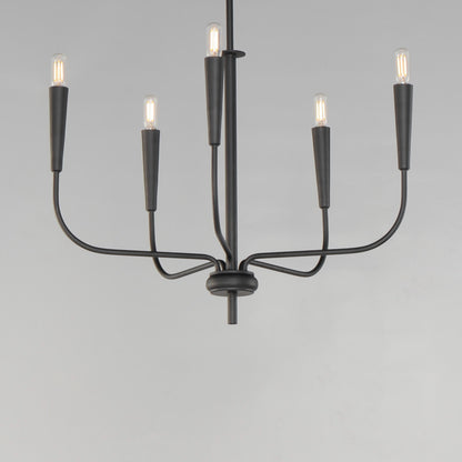 Maxim Vela 5-Light Chandelier in Black 24815BK