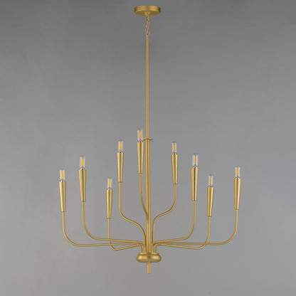 Maxim Vela 9-Light Chandelier in Satin Brass 24819SBR