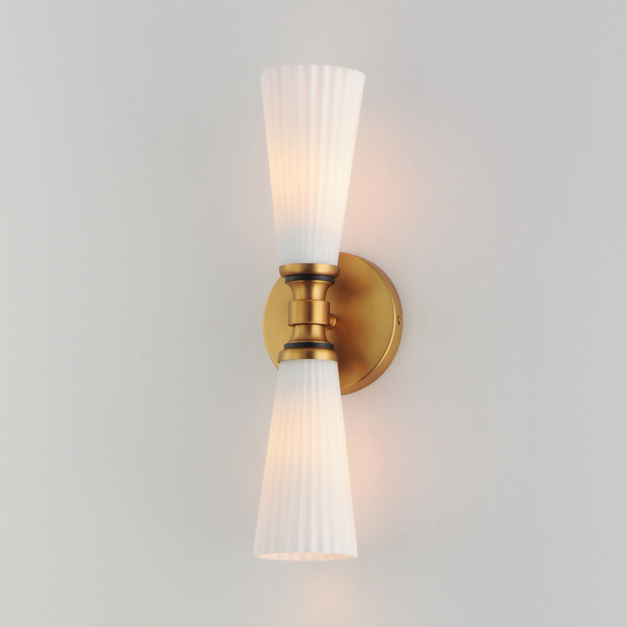 Maxim Krevat 2-Light Wall Sconce in Black / Natural Aged Brass 24822SWBKNAB