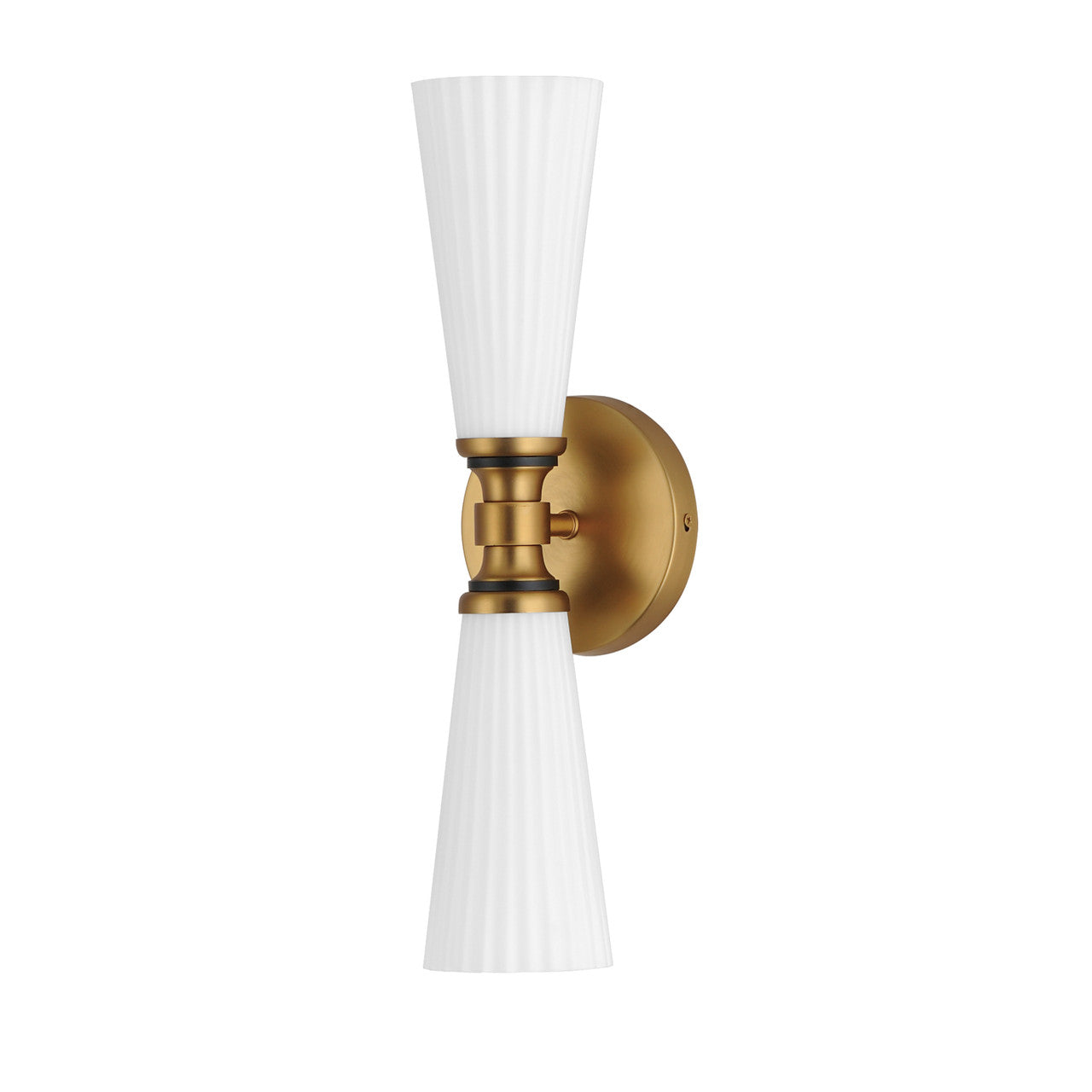 Maxim Krevat 2-Light Wall Sconce in Black / Natural Aged Brass 24822SWBKNAB