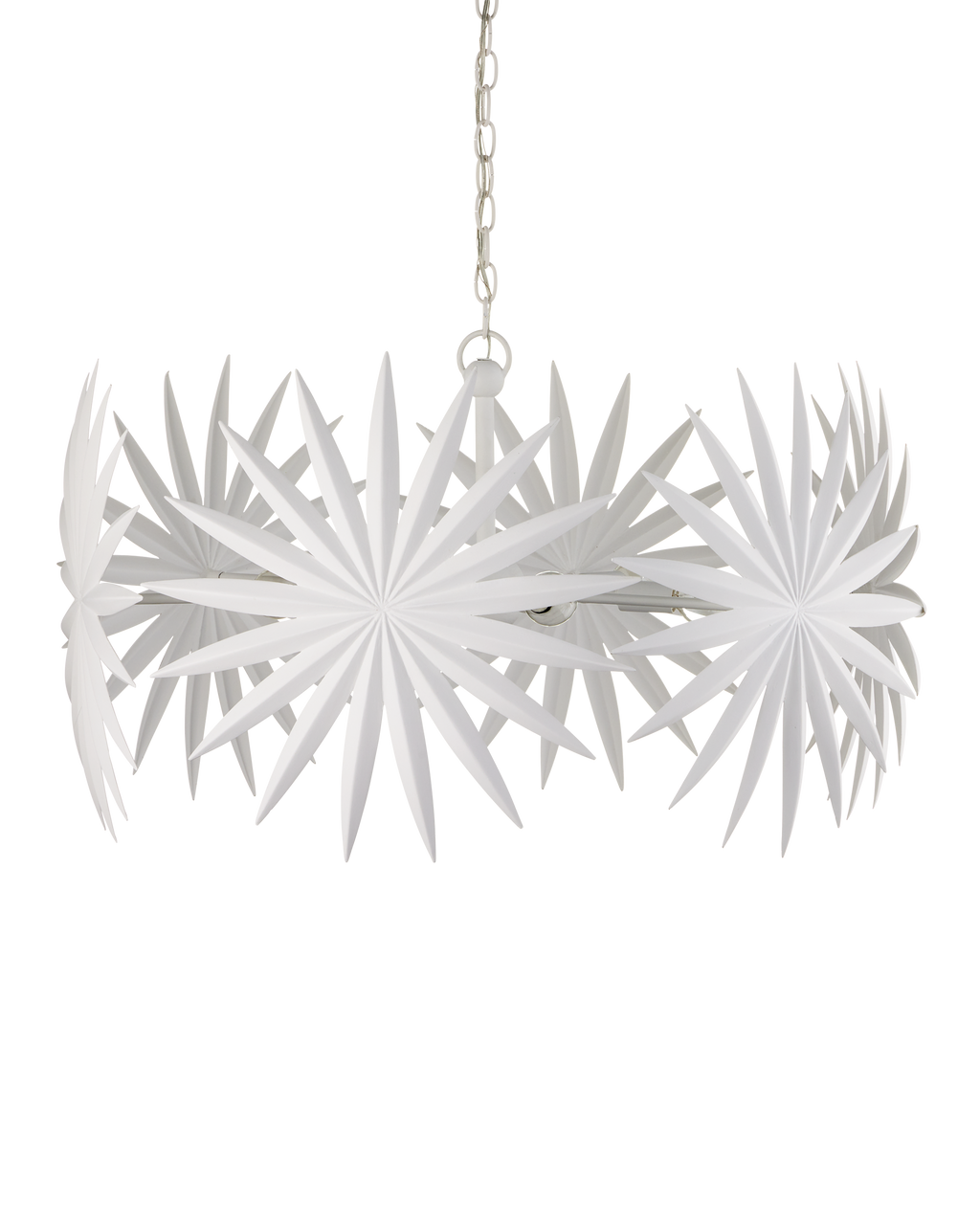 Currey & Co. Bismarkia Small White Chandelier 9000-1205