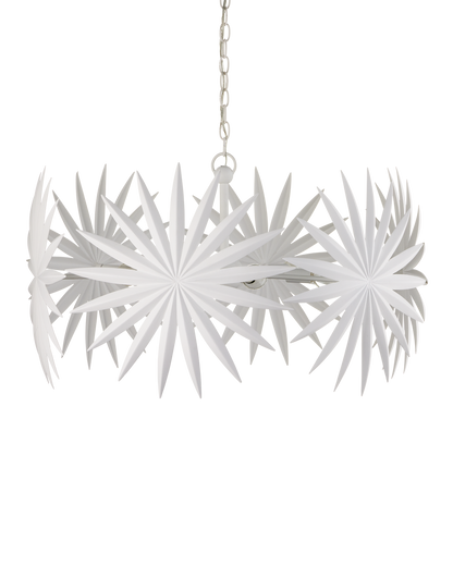 Currey & Co. Bismarkia Small White Chandelier 9000-1205