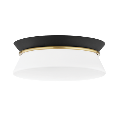 Mitzi 2 Light Flush Mount in Aged Brass/Black H425502-AGB/BK