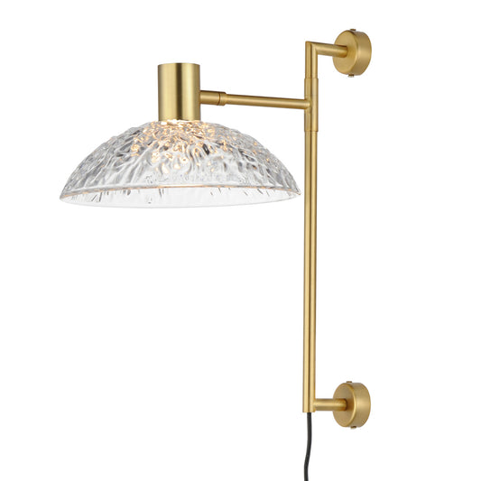 Maxim Metropolis 1-Light Pin-Up LED Sconce in Satin Brass 24980TCSBR