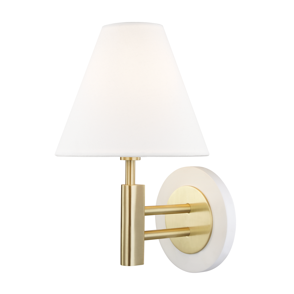 Mitzi 1 Light Wall Sconce in Aged Brass/Soft Off White H264101-AGB/WH