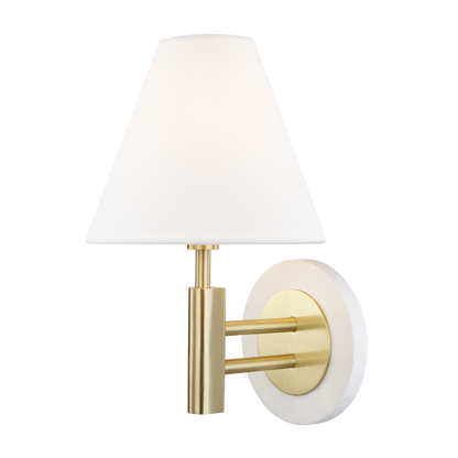 Mitzi 1 Light Wall Sconce in Aged Brass/Soft Off White H264101-AGB/WH