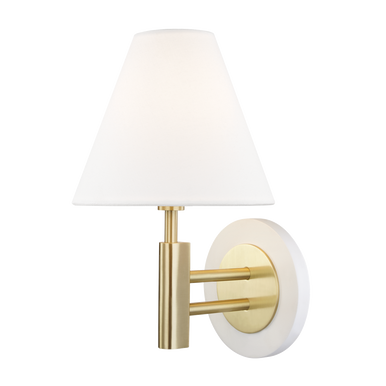 Mitzi 1 Light Wall Sconce in Aged Brass/Soft Off White H264101-AGB/WH