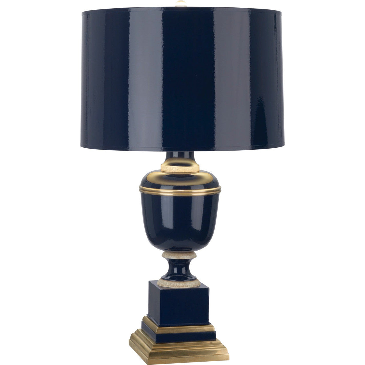 Robert Abbey Annika Table Lamp in Cobalt Lacquered Paint with Natural Brass and Ivory Crackle Accents 2500