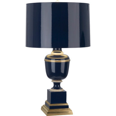 Robert Abbey Mary McDonald Annika Table Lamp in Cobalt Lacquered Paint with Natural Brass and Ivory Crackle Accents 2500