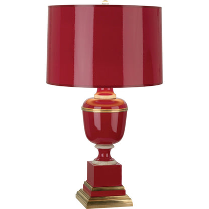 Robert Abbey Annika Table Lamp in Red Lacquered Paint with Natural Brass and Ivory Crackle Accents 2501