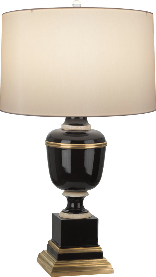 Robert Abbey Mary McDonald Annika Table Lamp in Black Lacquered Paint with Natural Brass and Ivory Crackle Accents 2503X