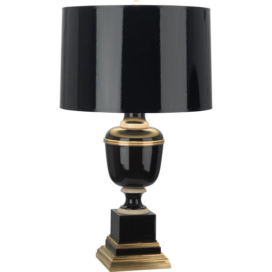 Robert Abbey Annika Table Lamp in Black Lacquered Paint with Natural Brass and Ivory Crackle Accents 2503