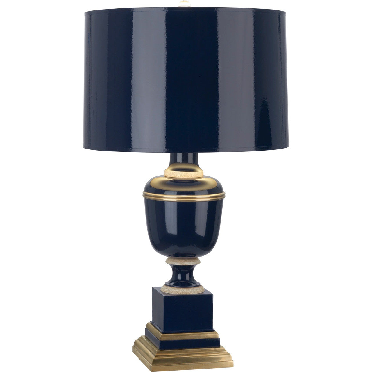 Robert Abbey Annika Accent Lamp in Cobalt Lacquered Paint with Natural Brass and Ivory Crackle Accents 2504