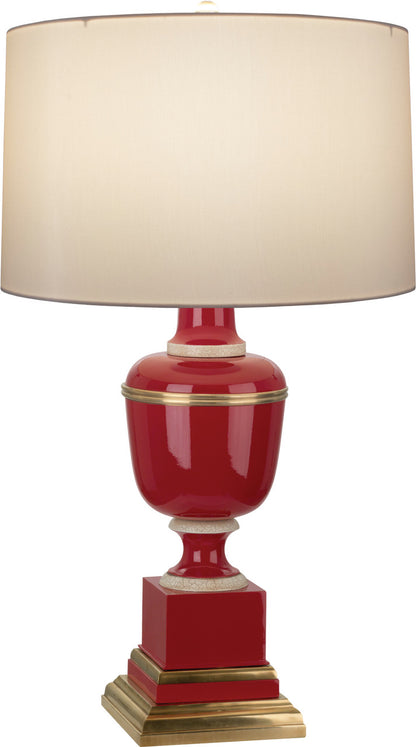 Robert Abbey Mary McDonald Annika Accent Lamp in Red Lacquered Paint with Natural Brass and Ivory Crackle Accents 2505X