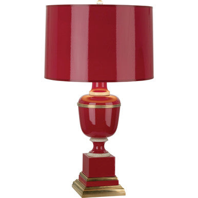 Robert Abbey Mary McDonald Annika Accent Lamp in Red Lacquered Paint and Natural Brass with Ivory Crackle Accents 2505