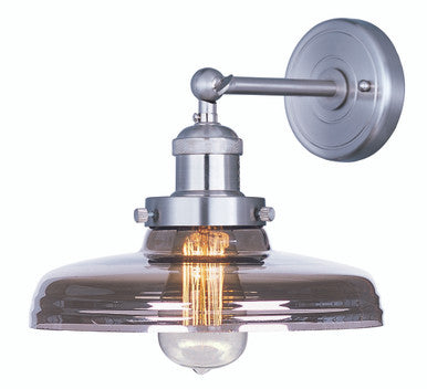 Maxim Mini Hi-Bay 1-Light Wall Sconce W/Bulb in Satin Nickel 25067MSKSN/BUI