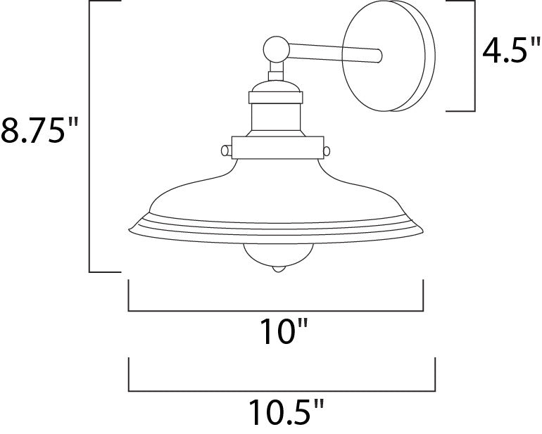 Maxim Mini Hi-Bay 1-Light Wall Sconce W/Bulb in Antique Copper 25067MSKACP/BUI