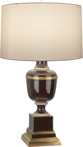 Robert Abbey Mary McDonald Annika Accent Lamp in Chocolate Lacquered Paint with Natural Brass and Ivory Crackle Accents 2506X