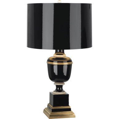 Robert Abbey Mary McDonald Annika Accent Lamp in Black Lacquered Paint with Natural Brass and Ivory Crackle Accents 2507