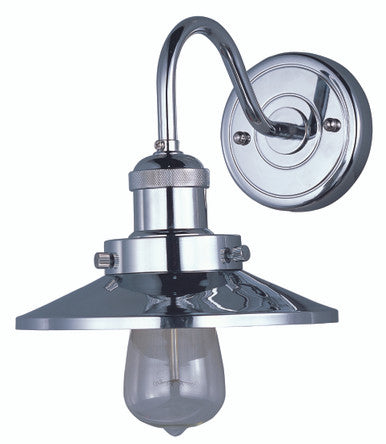 Maxim Mini Hi-Bay 1-Light Wall Sconce W/Bulb in Polished Nickel 25080PN/BUI