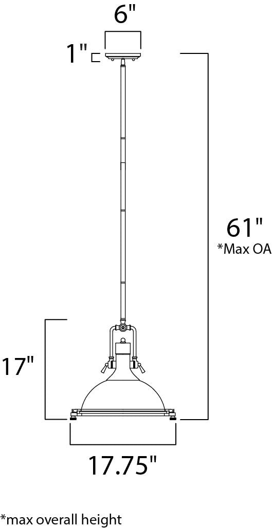 Maxim Hi-Bay 1-Light Pendant in Bronze 25109FTBZ