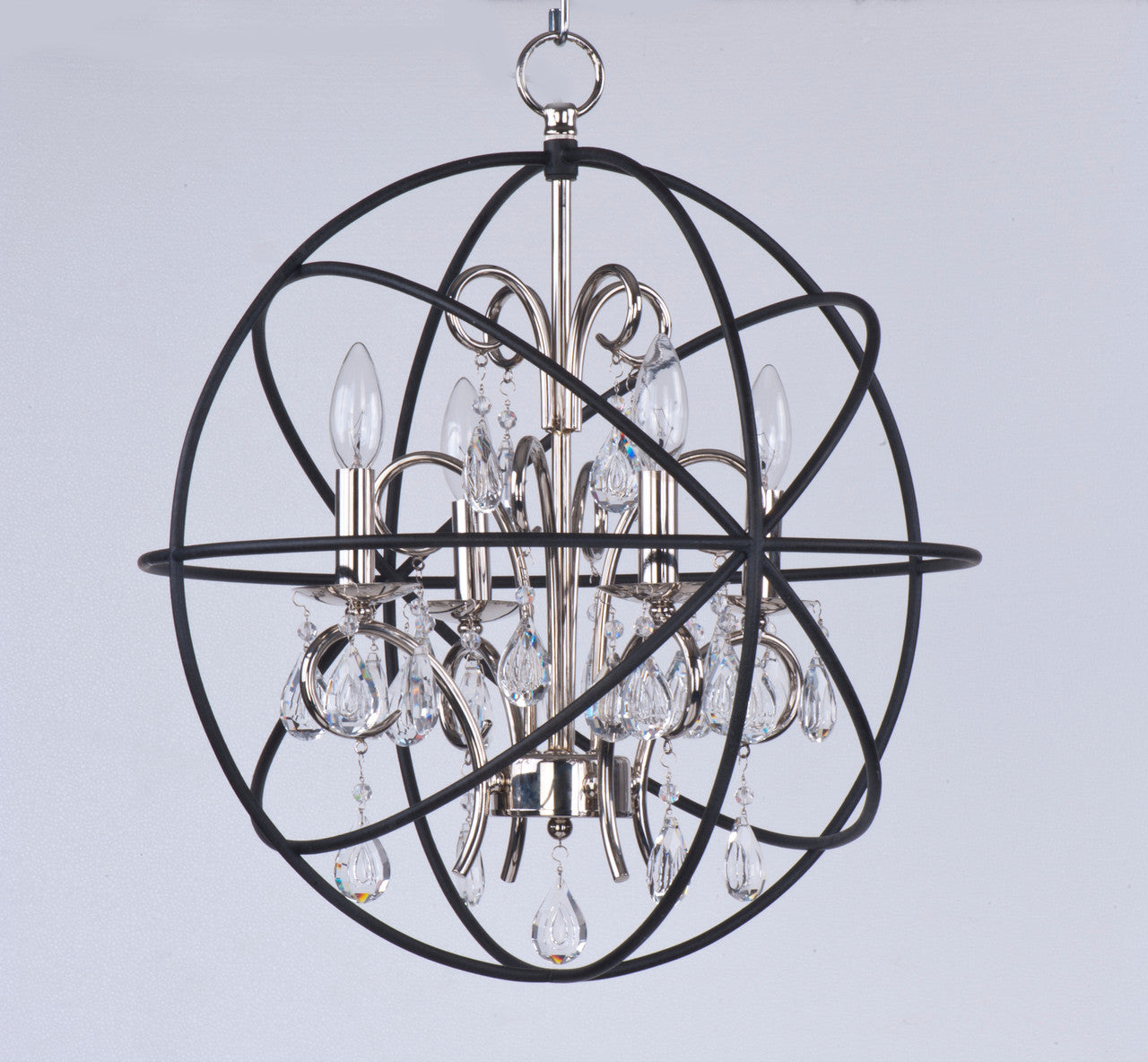 Maxim Orbit 4-Light Pendant in Anthracite / Polished Nickel 25142ARPN