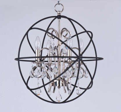 Maxim Orbit 4-Light Pendant in Anthracite / Polished Nickel 25142ARPN