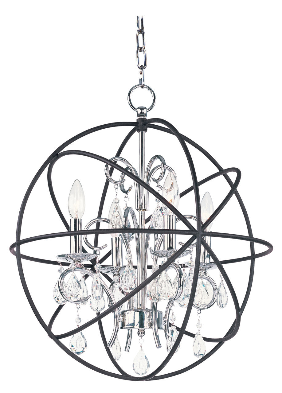 Maxim Orbit 4-Light Pendant in Anthracite / Polished Nickel 25142ARPN