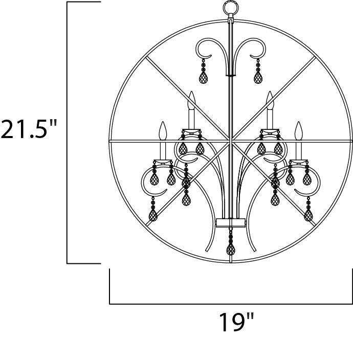 Maxim Orbit 4-Light Pendant in Anthracite / Polished Nickel 25142ARPN