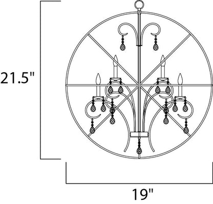 Maxim Orbit 4-Light Pendant in Anthracite / Polished Nickel 25142ARPN