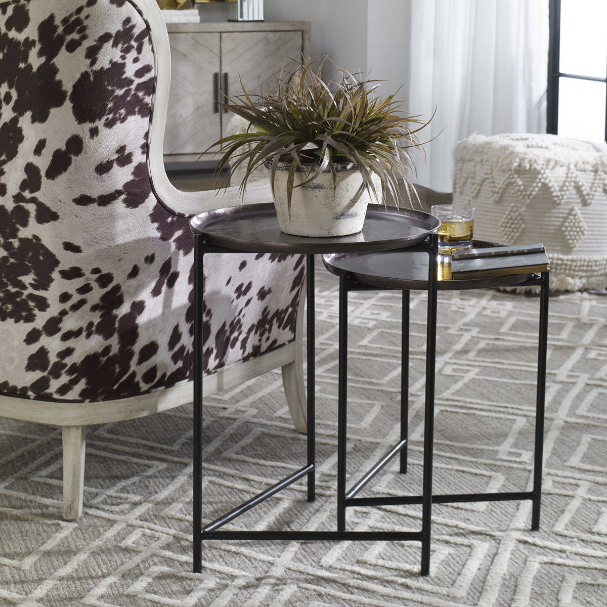 Uttermost Burnett Dark Nickel Nesting Tables, S/2 25151