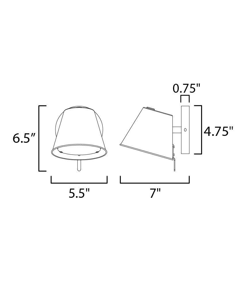 Maxim Carlo Single LED Sconce in Dark Bronze, Leather, Heritage Brass 25171DBZHR