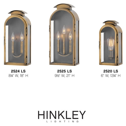 Hinkley Lighting Rowley Small Wall Mount Lantern Light Antique Brass 2520LS