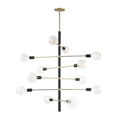 Mitzi 12 Light Chandelier in Aged Brass/Black H178812-AGB/BK