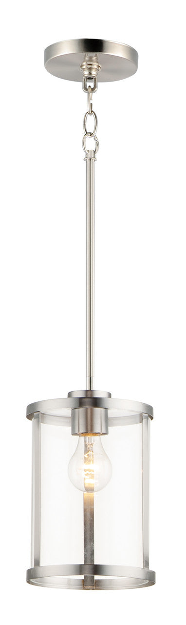 Maxim Sentinel 1-Light Mini Pendant in Satin Nickel 25252CLSN