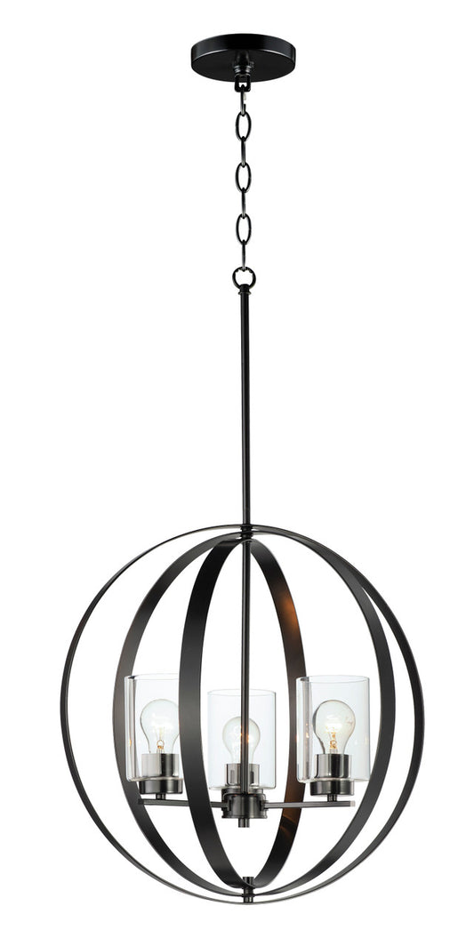 Maxim Sentinel 3-Light Pendant in Black 25254CLBK