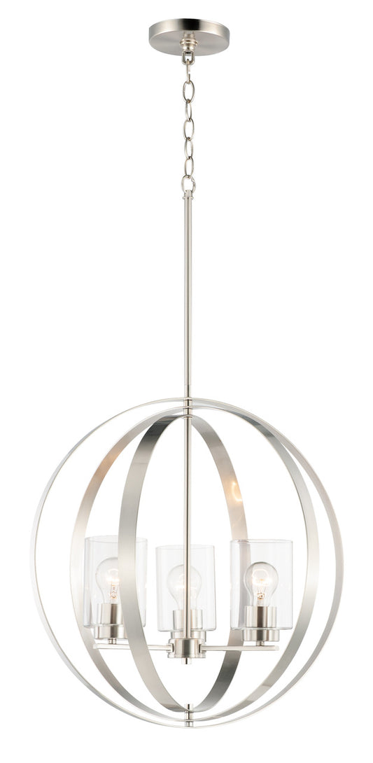 Maxim Sentinel 3-Light Pendant in Satin Nickel 25254CLSN