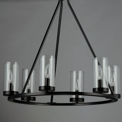 Maxim Sentinel 6-Light Chandelier in Black 25255CLBK