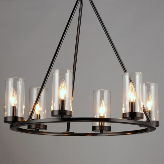 Maxim Sentinel 6-Light Chandelier in Black 25255CLBK