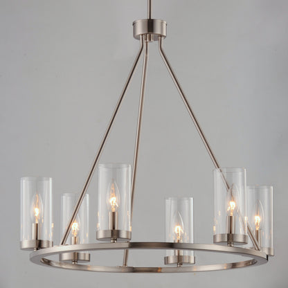 Maxim Sentinel 6-Light Chandelier in Satin Nickel 25255CLSN