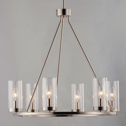 Maxim Sentinel 6-Light Chandelier in Satin Nickel 25255CLSN