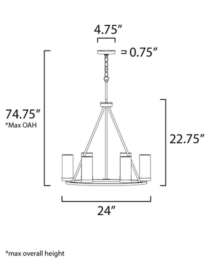 Maxim Sentinel 6-Light Chandelier in Satin Nickel 25255CLSN