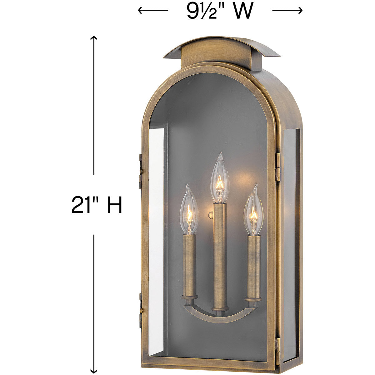 Hinkley Lighting Rowley Large Wall Mount Lantern Light Antique Brass 2525LS