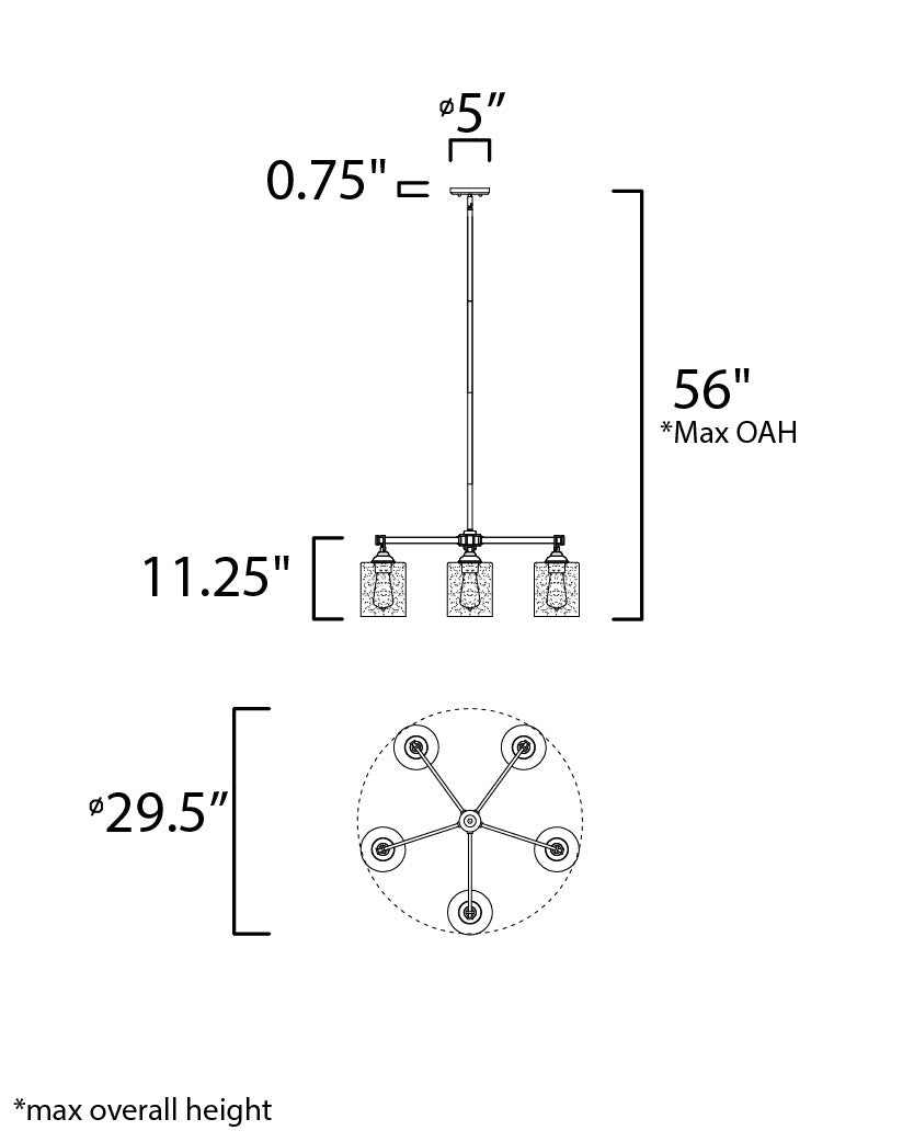 Maxim Stonehenge 5-Light Chandelier in Bronze 25275SSBZ