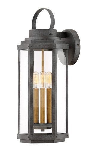 Hinkley Lighting Danbury Large Wall Mount Lantern Aged Zinc 2535DZ