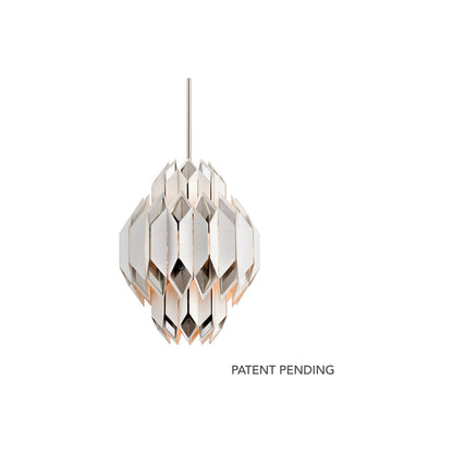 Corbett Lighting Haiku Pendant in White With Polished Stainless 254-46