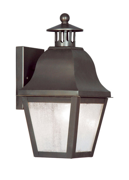 Livex Lighting Amwell Collection 1 Light Bronze Outdoor Wall Lantern in Bronze 2550-07