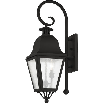 Livex Lighting Amwell Collection 2 Light Black Outdoor Wall Lantern in Black 2551-04